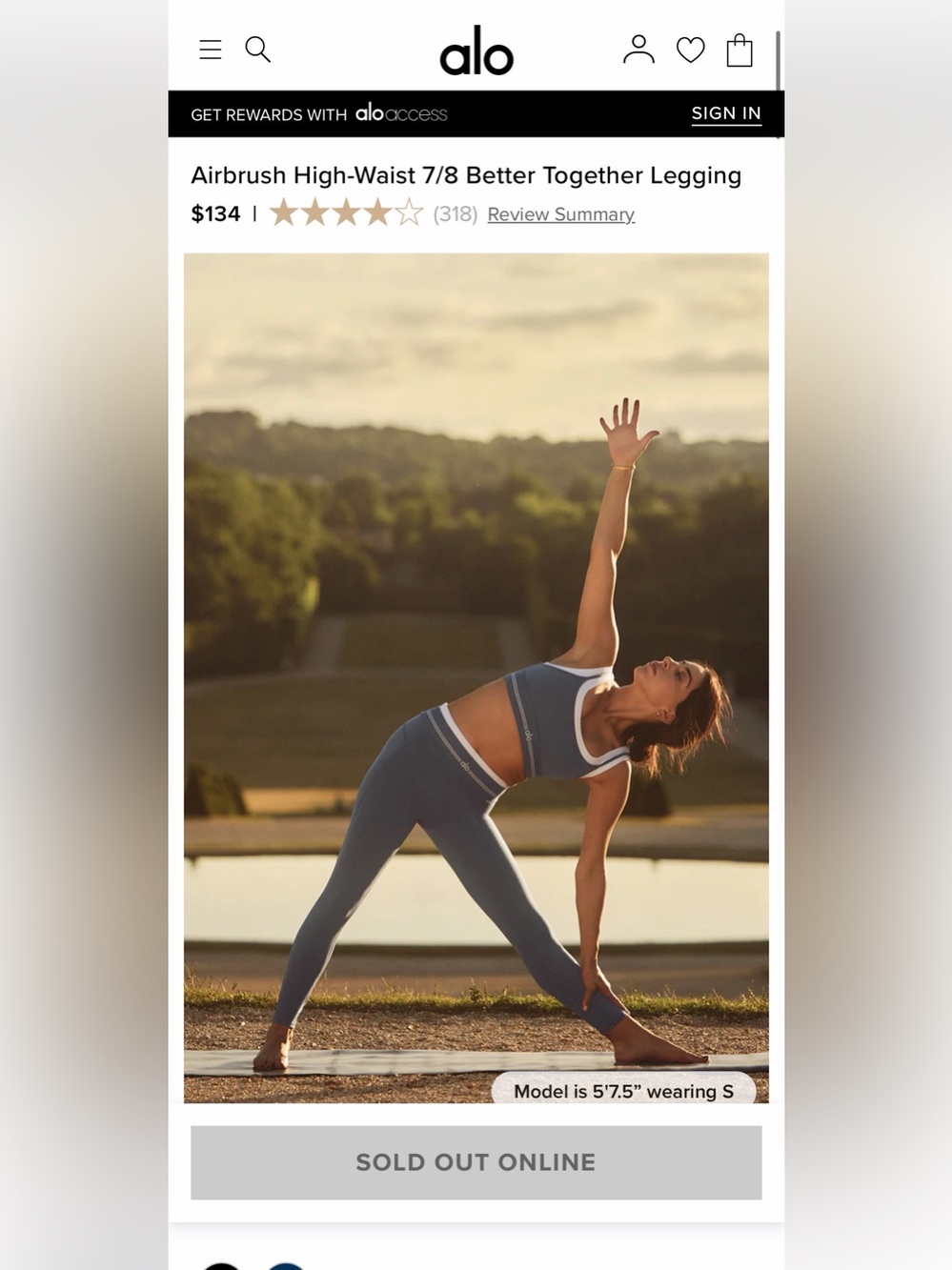 ALO Yoga better together 7/8 Leggings with Elastic Waistband XS - Picture 8 of 10